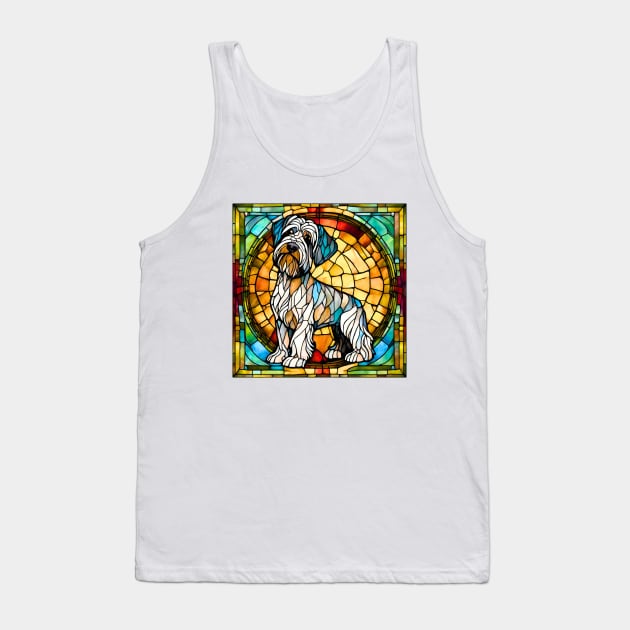 Stained Glass Cesky Terrier Tank Top by Doodle and Things